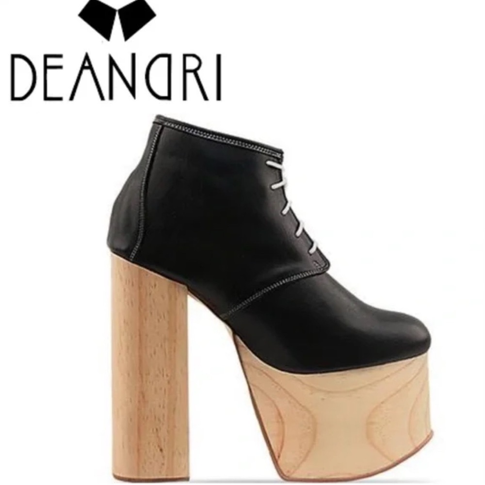 DEANDRI TEQUILA HANDMADE Platform Ankle Boots Size 6.5 6 in heel 3 in Platform